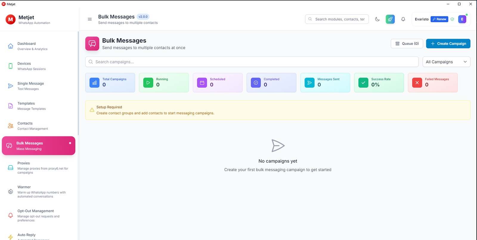 Bulk Messaging Interface